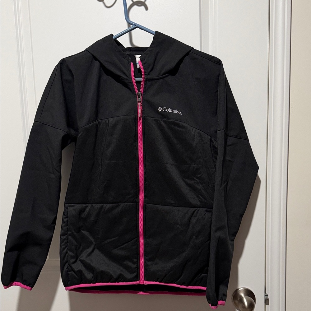 Columbia Kids Black Jacket with Pink Trim